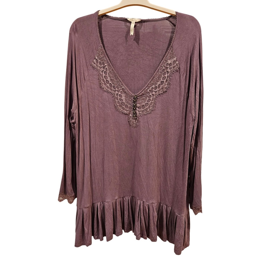 Matilda Jane Women's XXL Seasonal Goods Lace Detail Long Sleeve Top Tunic - Picture 3 of 5